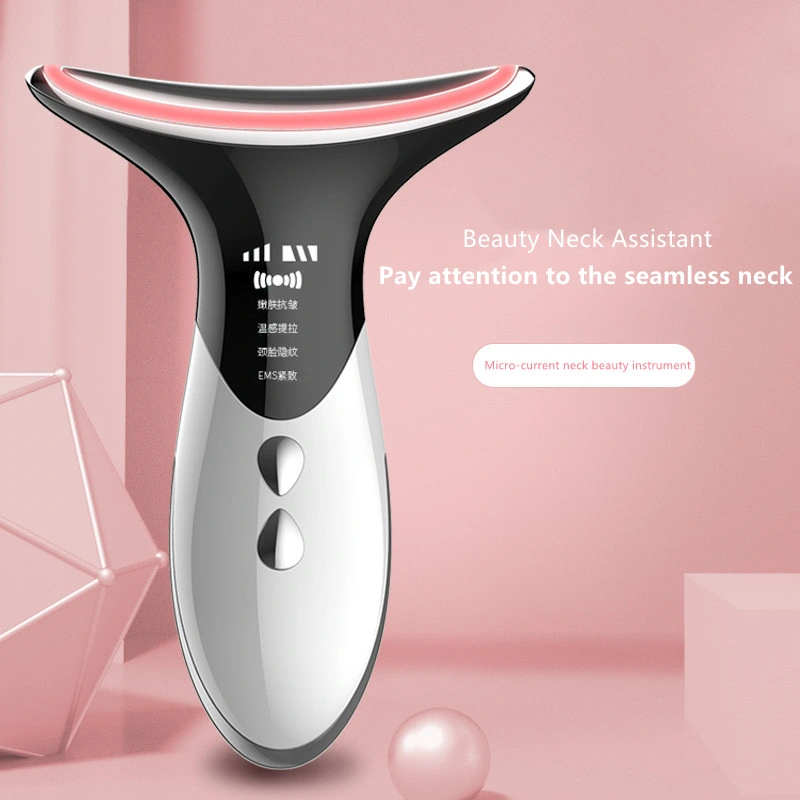 LED Photon Vibration Neck Lifting Skin Tighten Anti Wrinkle Remove Massager Device Neck Skin Care Beauty Instrument